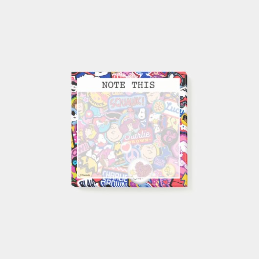 Peanuts | Mixtape-patchpatroon Post-it® Notes (Voorkant)