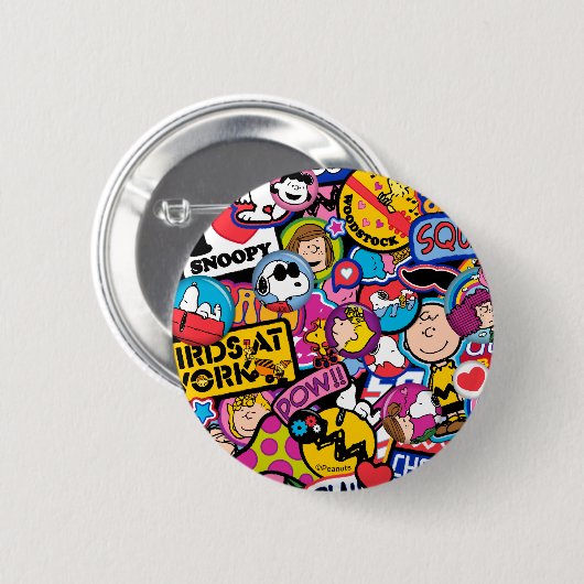 Peanuts | Mixtape-patchpatroon Ronde Button 5,7 Cm (Voorkant /achterkant)
