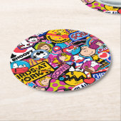 Peanuts | Mixtape-patchpatroon Ronde Kartonnen Onderzetter (Gebogen)