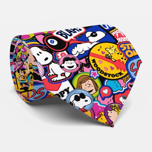 Peanuts | Mixtape-patchpatroon Stropdas (Opgerold)