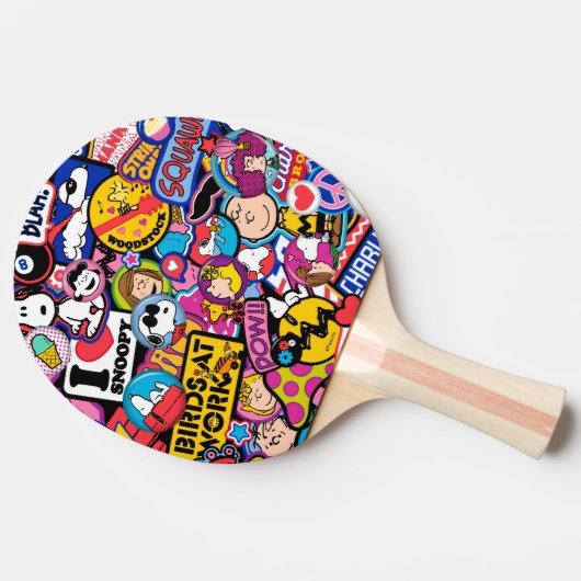 Peanuts | Mixtape-patchpatroon Tafeltennisbatje (Zijkant)