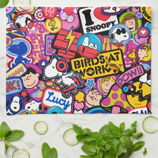 Peanuts | Mixtape-patchpatroon Theedoek (Gevouwen)