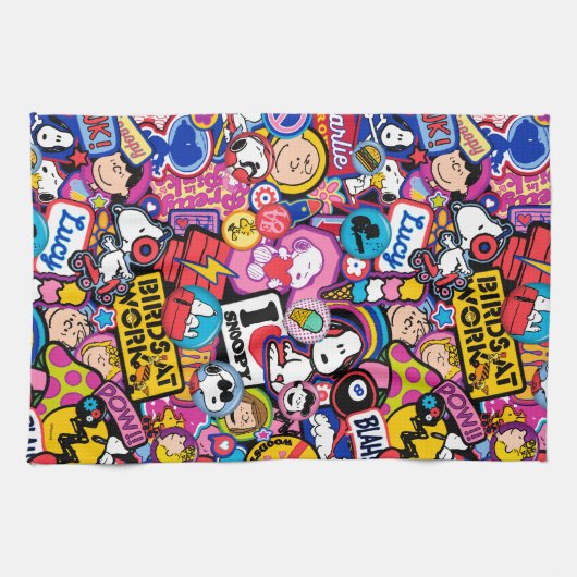Peanuts | Mixtape-patchpatroon Theedoek (Horizontaal)