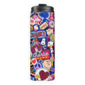 Peanuts | Mixtape-patchpatroon Thermosbeker (Voorkant)
