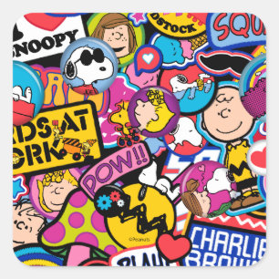 Peanuts   Mixtape-patchpatroon Vierkante Sticker