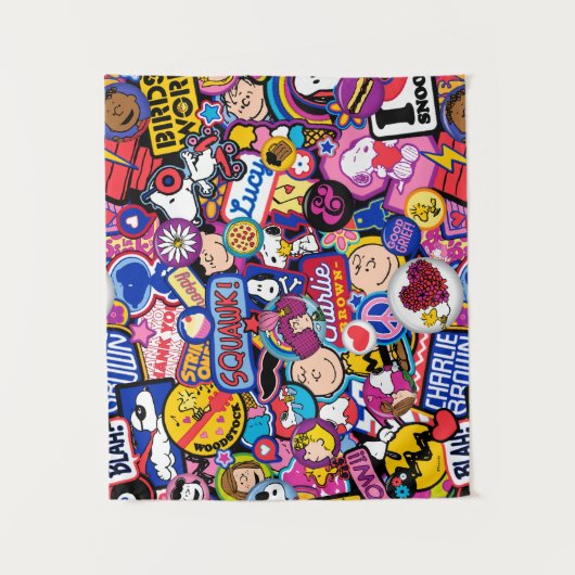 Peanuts | Mixtape-patchpatroon Wandkleed (Voorkant)