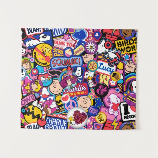 Peanuts | Mixtape-patchpatroon Wandkleed (Voorkant (horizontaal))