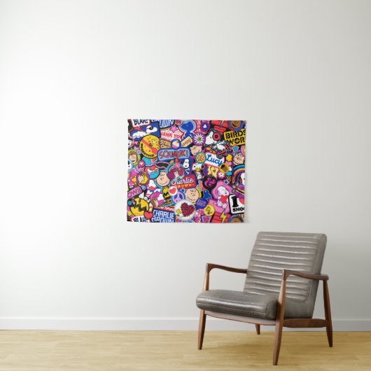 Peanuts | Mixtape-patchpatroon Wandkleed (In Situ (horizontaal))