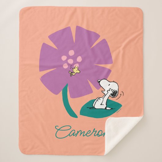Peanuts | Natuur illustreren | Jouw namen toevoege Sherpa Deken (Voorkant)