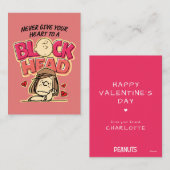 Peanuts | Never Give Your Heart To A Blockhead Notitiekaartje (Voorkant / Achterkant)