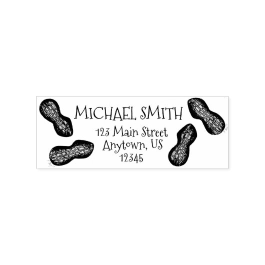 Peanuts Nuts Snack Junk Food Nutty Adres Rubberstempel (Afrduk)