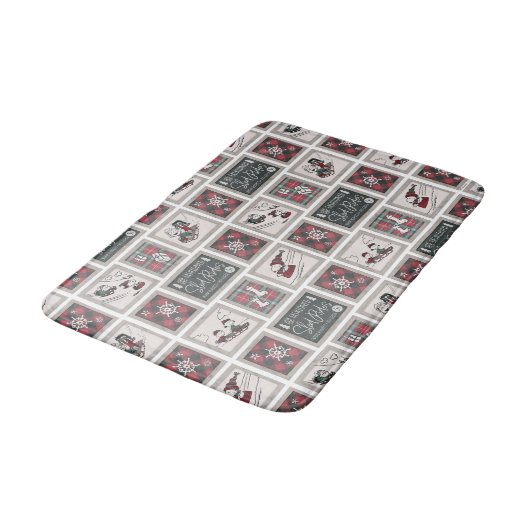 Peanuts | Ouderwets slee ritten patroon Badmat (Gekanteld)