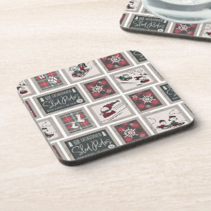 Peanuts   Ouderwets slee ritten patroon Bier Onderzetter