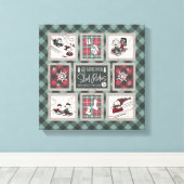 Peanuts | Ouderwets slee ritten patroon Canvas Afdruk (Insitu (Houten vloer))