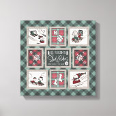 Peanuts | Ouderwets slee ritten patroon Canvas Afdruk (Voorkant)