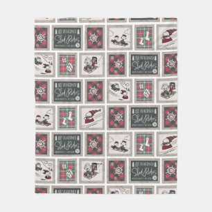 Peanuts   Ouderwets slee ritten patroon Fleece Deken