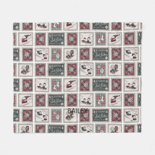 Peanuts   Ouderwets slee ritten patroon Fleece Deken