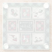 Peanuts | Ouderwets slee ritten patroon Glazen Onderzetter (Achterkant)