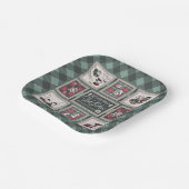 Peanuts | Ouderwets slee ritten patroon Papieren Bordje (Gebogen)