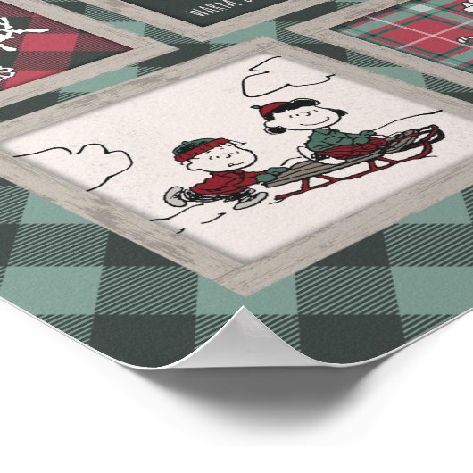 Peanuts | Ouderwets slee ritten patroon Poster (Hoek)