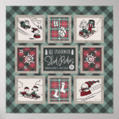 Peanuts | Ouderwets slee ritten patroon Poster (Voorkant)