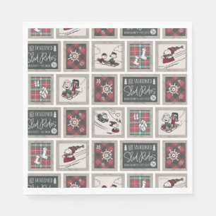 Peanuts   Ouderwets slee ritten patroon Servet