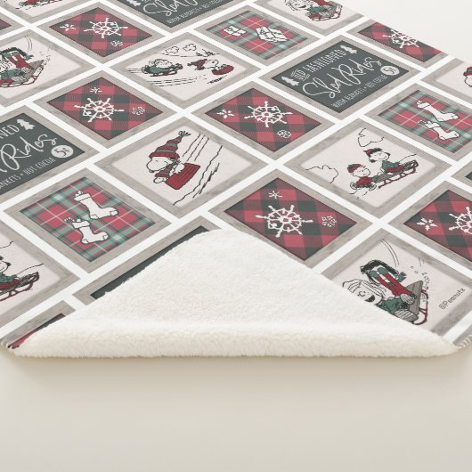 Peanuts | Ouderwets slee ritten patroon Sherpa Deken (3/4)