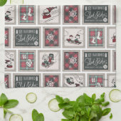 Peanuts | Ouderwets slee ritten patroon Theedoek (Gevouwen)