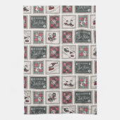 Peanuts | Ouderwets slee ritten patroon Theedoek (Verticaal)