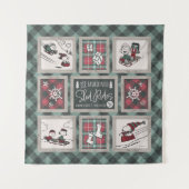 Peanuts | Ouderwets slee ritten patroon Wandkleed (Voorkant)