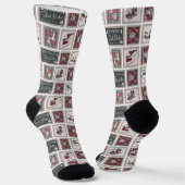 Peanuts | Ouderwetse slee-ritten patroon Sokken (Gebogen)