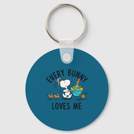 Peanuts - Pasen - elke konijn houdt van mij Peanut Sleutelhanger (Voorkant)