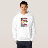 Peanuts | Patriottische Schroeder, Woodstock & Sno Hoodie (Voorkant volledig)