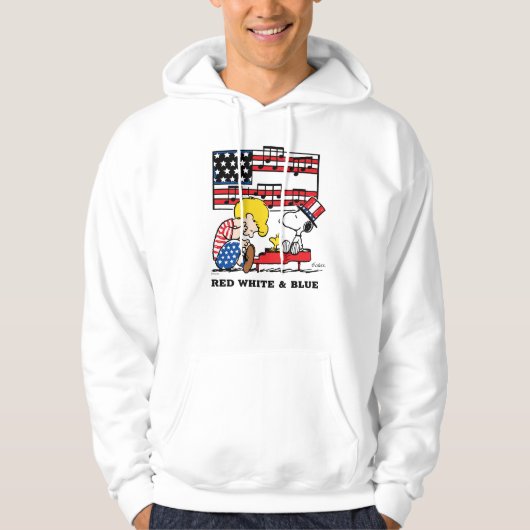 Peanuts | Patriottische Schroeder, Woodstock & Sno Hoodie (Voorkant)
