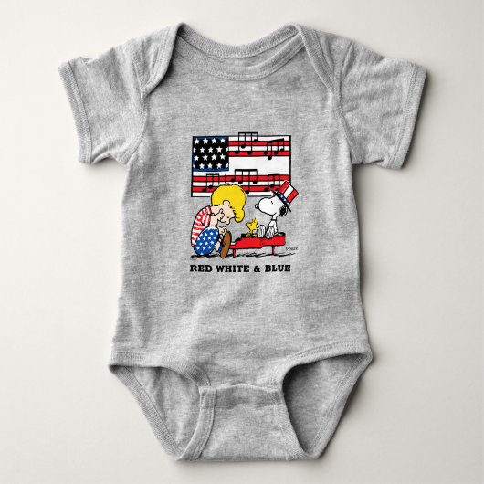 Peanuts | Patriottische Schroeder, Woodstock & Sno Romper (Voorkant)