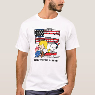 Peanuts   Patriottische Schroeder, Woodstock & Sno T-shirt