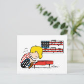 Peanuts | Patriottische Schroeder & Zijn Piano Briefkaart (Staand voorkant)