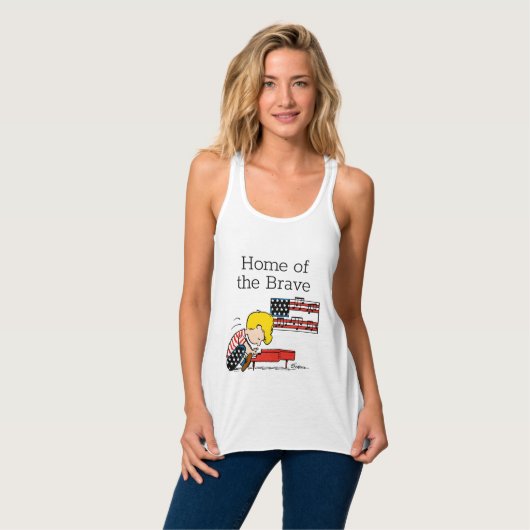 Peanuts | Patriottische Schroeder & zijn piano Tanktop (Volledige Voorkant)