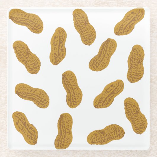 Peanuts Pattern Glazen Onderzetter (Voorkant)