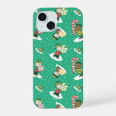 Peanuts Pepermint Dreams Sneeuwvlok Patroon iPhone 15 Case (Achterkant)