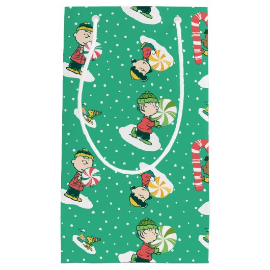 Peanuts Pepermint Dreams Sneeuwvlok Patroon Klein Cadeauzakje (Voorkant)