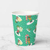 Peanuts Pepermint Dreams Sneeuwvlok Patroon Papieren Bekers (Achterkant)