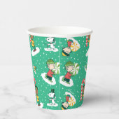 Peanuts Pepermint Dreams Sneeuwvlok Patroon Papieren Bekers (Rechts)