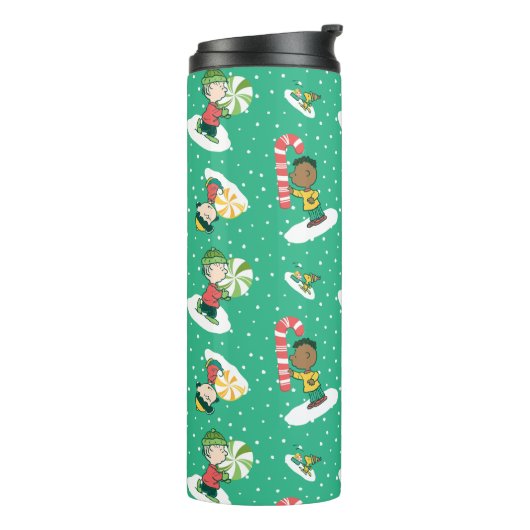 Peanuts Pepermint Dreams Sneeuwvlok Patroon Thermosbeker (Gedraaid links)