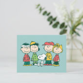 Peanuts | Pepermunt Kerstboom Feestdagenkaart (Staand voorkant)