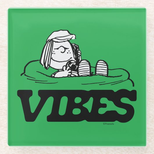 Peanuts | pepermunt Patty Vibes Glazen Onderzetter (Voorkant)