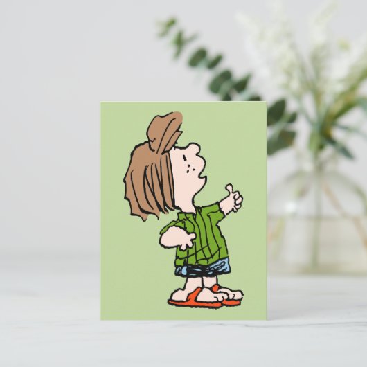 Peanuts | pepermuntpatty duimen omhoog briefkaart (Staand voorkant)