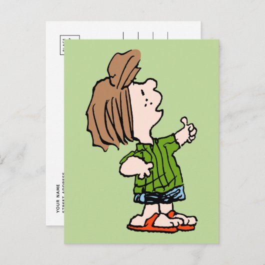 Peanuts | pepermuntpatty duimen omhoog briefkaart (Voorkant / Achterkant)