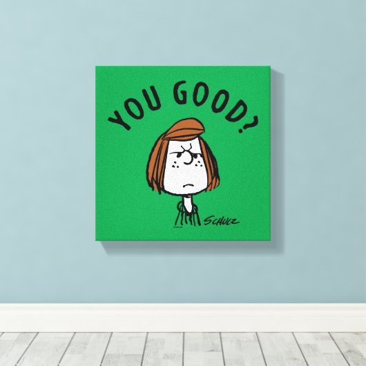Peanuts | Peppermint Patty Ben je goed? Canvas Afdruk (Insitu (Houten vloer))