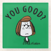 Peanuts | Peppermint Patty Ben je goed? Glazen Onderzetter (Voorkant)